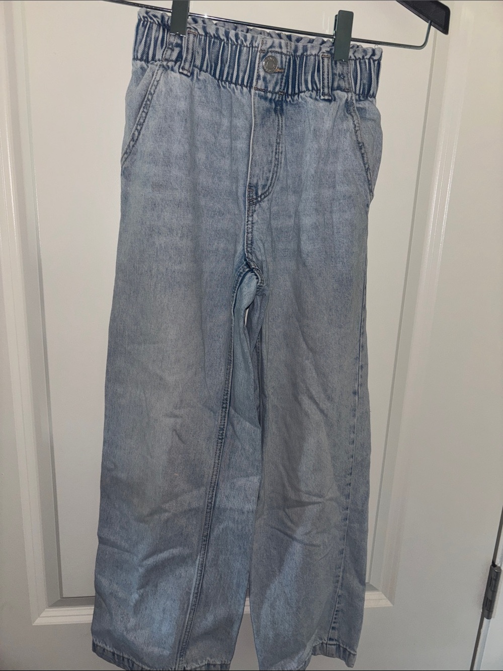 Girls H&M Light Wash High Waist Wide Leg Jeans